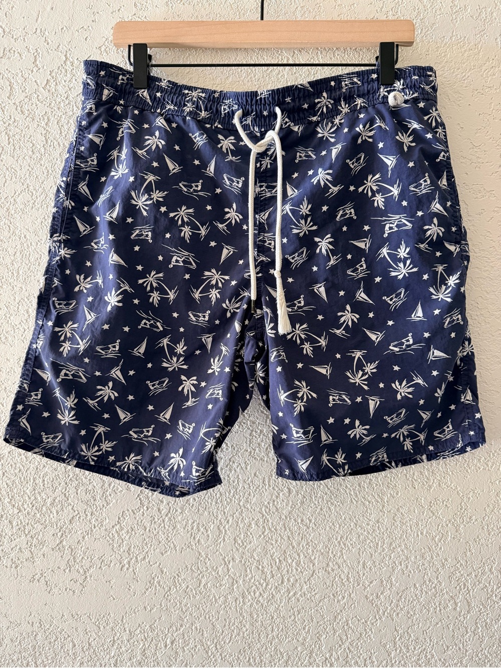 POLO RALPH LAUREN Men’s Blue Palm Trees Swim Vacation Trunks Size‎ Small